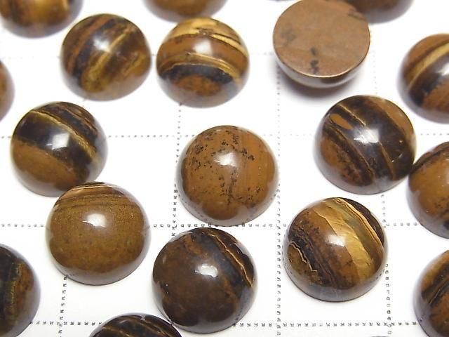 Eisen Tigerauge Rund Cabochon 10x10mm 3 Stück