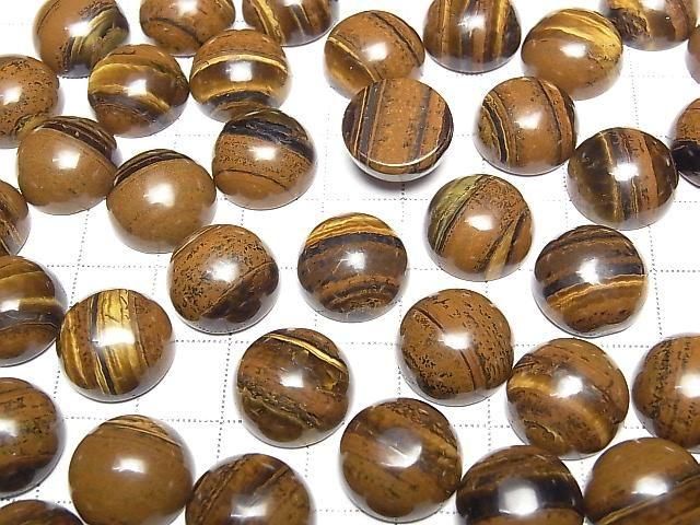 Eisen Tigerauge Rund Cabochon 14x14mm 2 Stück