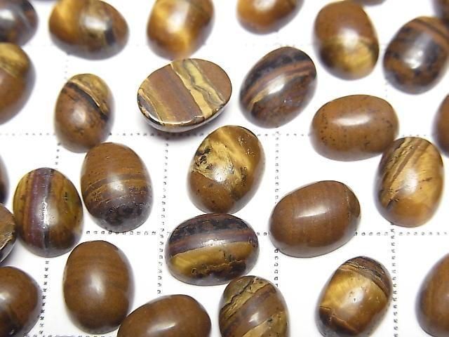 Eisen Tigerauge Oval Cabochon 8x6mm 5 Stück