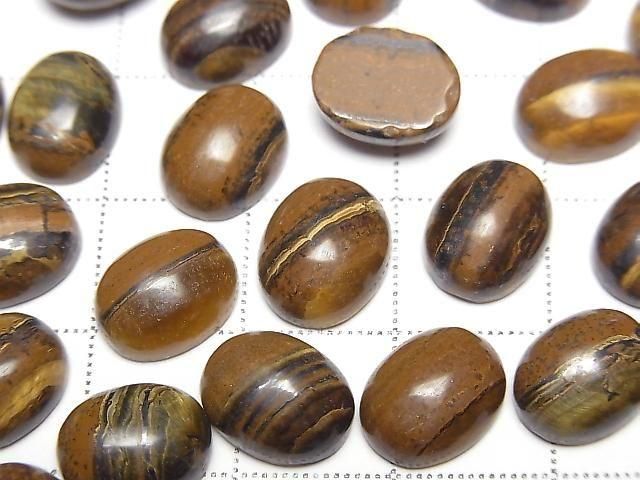 Eisen Tigerauge Oval Cabochon 10x8mm 4 Stück
