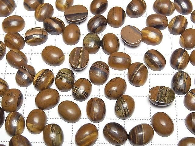 Eisen Tigerauge Oval Cabochon 10x8mm 4 Stück