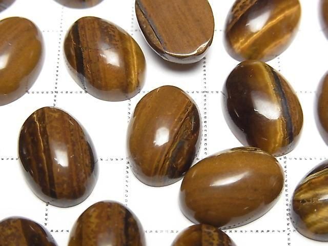 Eisen Tigerauge Oval Cabochon 14x10mm 3 Stück