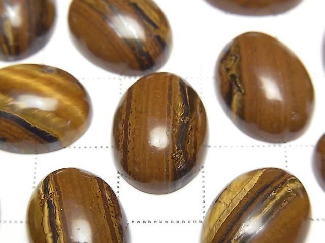 Eisen Tigerauge Oval Cabochon 16x12mm 3 Stück