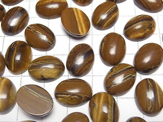 Eisen Tigerauge Oval Cabochon 16x12mm 3 Stück
