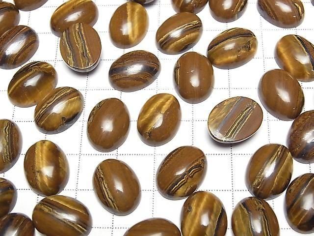 Eisen Tigerauge Oval Cabochon 16x12mm 3 Stück