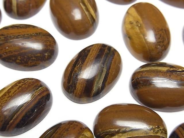 Eisen Tigerauge Oval Cabochon 18x13mm 2 Stück
