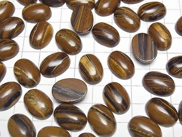 Eisen Tigerauge Oval Cabochon 18x13mm 2 Stück