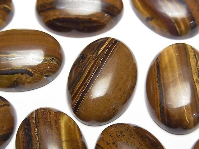 Eisen Tigerauge Oval Cabochon 25x18mm 2 Stück