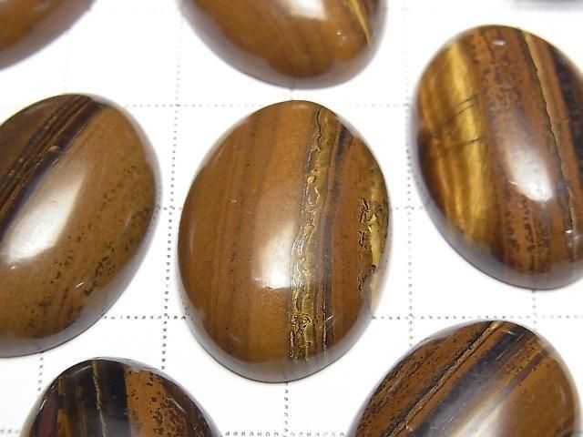 Eisen Tigerauge Oval Cabochon 25x18mm 2 Stück