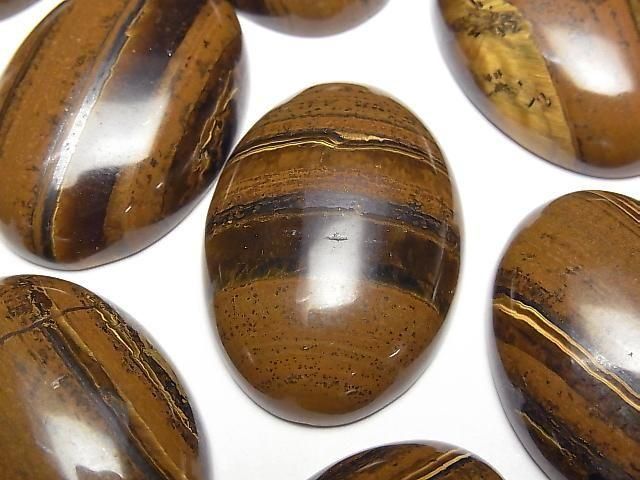Eisen Tigerauge Oval Cabochon 30x22mm 2 Stück