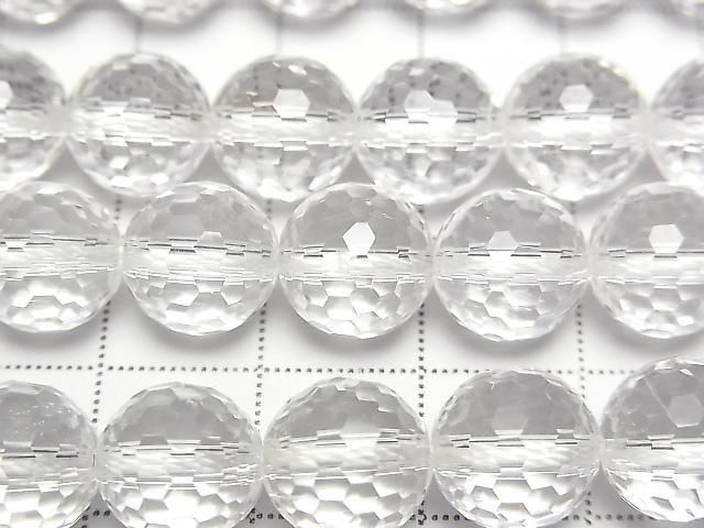 高品質!水晶石英 AAA 128 切面圓珠 10 毫米 半串或 1 串珠子 (約 15 英寸/38 公分)