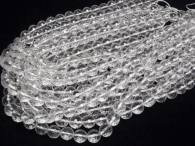 Crystal AAA 128-faceted Round 10mm half or 1-strand beads (approx. 15 inches/38 cm)