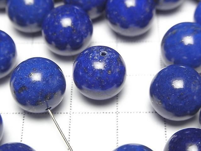 Lapislazuli AAA Half Drilled Hole Round 12mm 2pcs