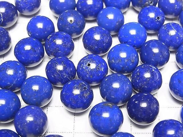 Lapislazuli AAA halb durchbohrte runde 12mm 2 Stück