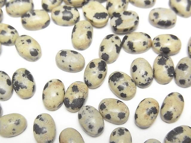 Dalmatiner-Jaspis ovaler Cabochon 7x5mm 10 Stück