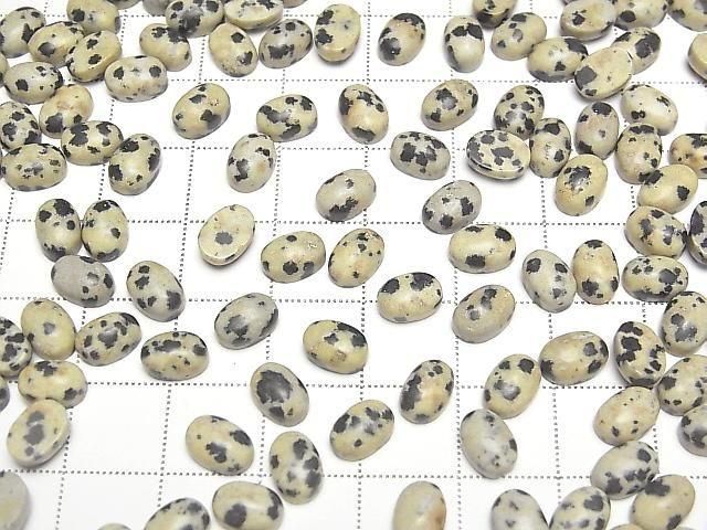 Dalmatiner-Jaspis ovaler Cabochon 7x5mm 10 Stück
