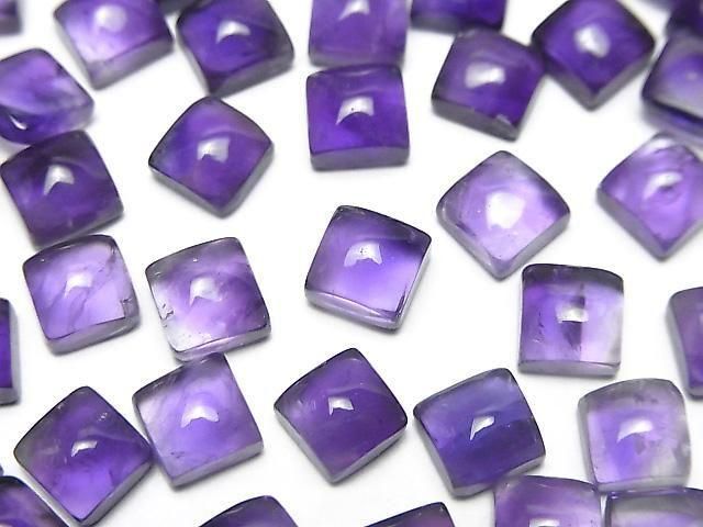 Amethyst AAA- Quadrat Cabochon 6x6mm 5 Stück
