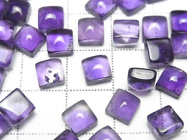 Amethyst AAA- Quadrat Cabochon 6x6mm 5 Stück