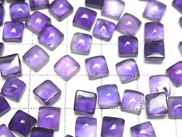 Amethyst AAA- Quadrat Cabochon 6x6mm 5 Stück