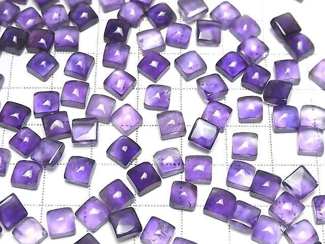 Amethyst AAA- Quadrat Cabochon 6x6mm 5 Stück
