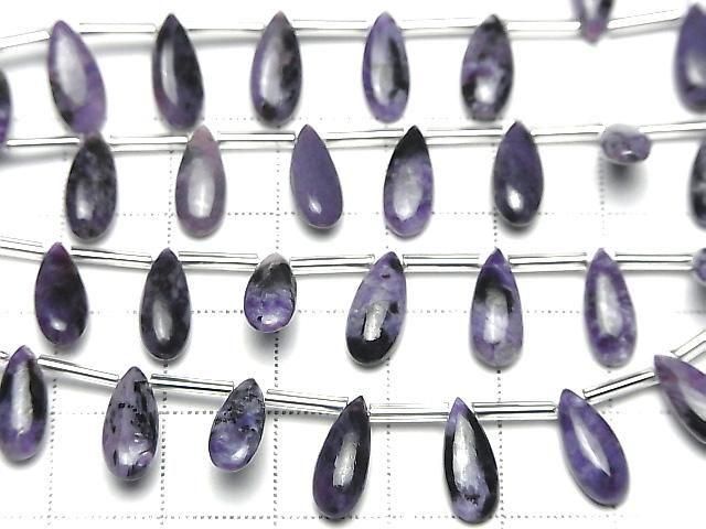 Charoit AA++ Tropfenform (Glatt) 12x5mm halb oder 1 Strang Perlen (8 Stück)
