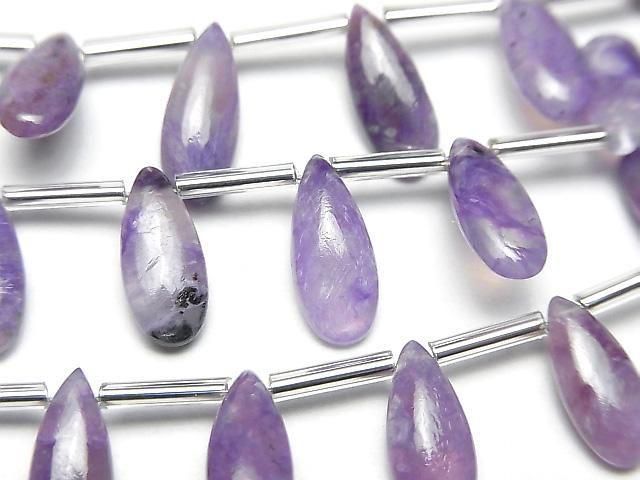 Engel Silica (Charoit mit Silica) AA++ Tropfenform (Glatt) 12x5mm halb oder 1 Strang Perlen (8 Stück)