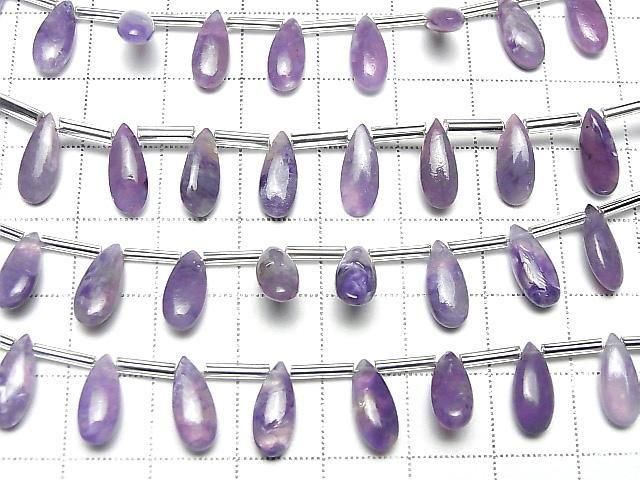 Engel Silica (Charoit mit Silica) AA++ Tropfenform (Glatt) 12x5mm halb oder 1 Strang Perlen (8 Stück)