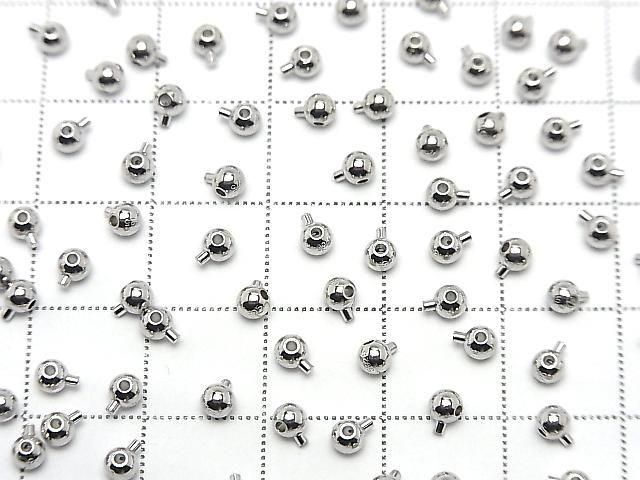 Silver925 Micro Crimp Bead (Round 3mm Rhodium Plated, 2pcs)