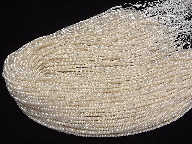 Süßwasserperle AA Weiße Rondelle 2.5-3mm 1 Strang Perlen (ca. 14 Zoll/35 cm)