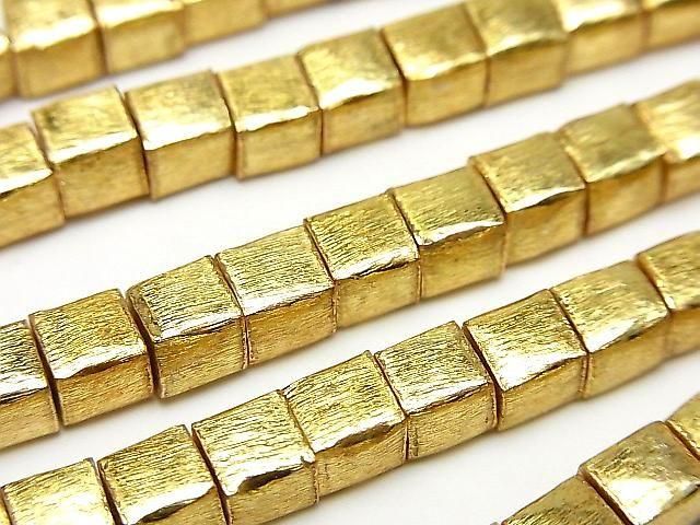 Copper Cube 6x6x6mm 18KGP half or 1strand beads (aprx.7inch/18cm)