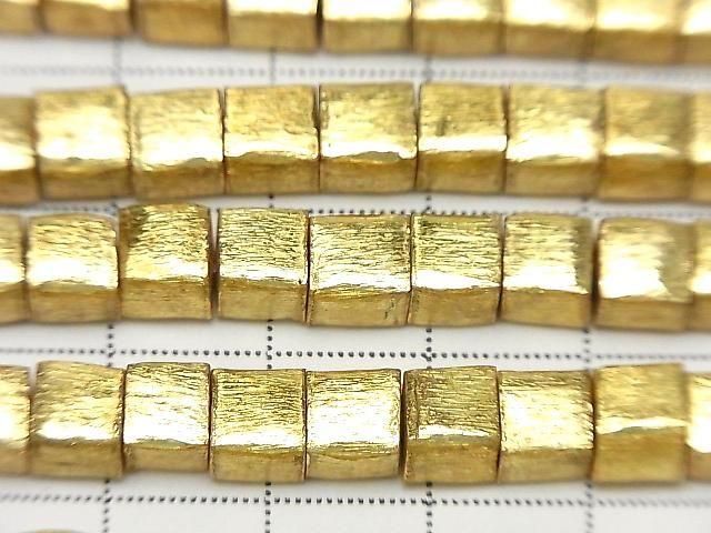 Copper Cube 6x6x6mm 18KGP half or 1strand beads (aprx.7inch/18cm)