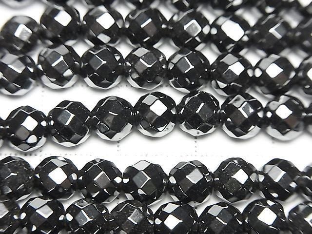 Magnetic! Hematite 64Faceted Round 6mm 1strand beads (aprx.15inch/37cm)