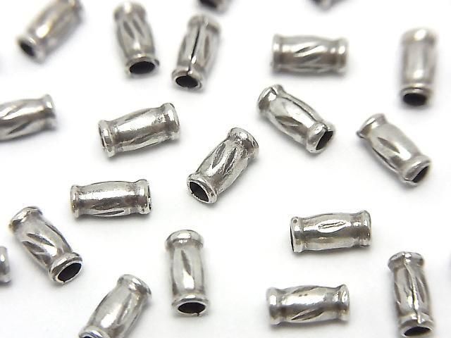 Karen Silver Patterned Rondelle (Tube) 5.5x2.5x2.5mm 5pcs
