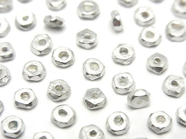 Karen Silver Faceted Rondelle 3.5x3.5x1.5mm 5pcs