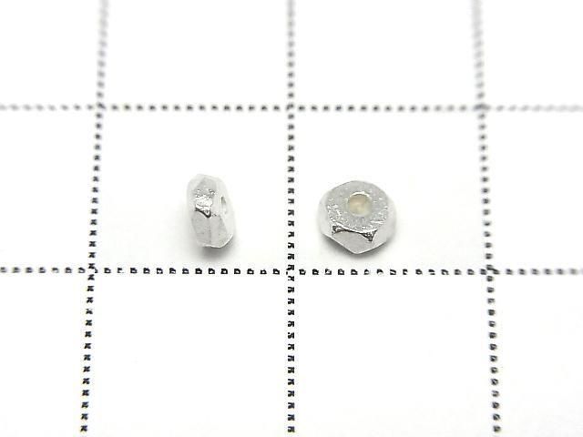 Karen Silver Faceted Rondelle 3.5x3.5x1.5mm 5pcs