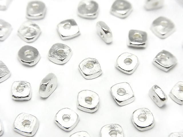 Karen Silver Faceted Rondelle 4x4x1.5mm 5pcs