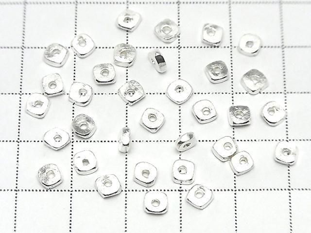 Karen Silver Faceted Rondelle 4x4x1.5mm 5pcs