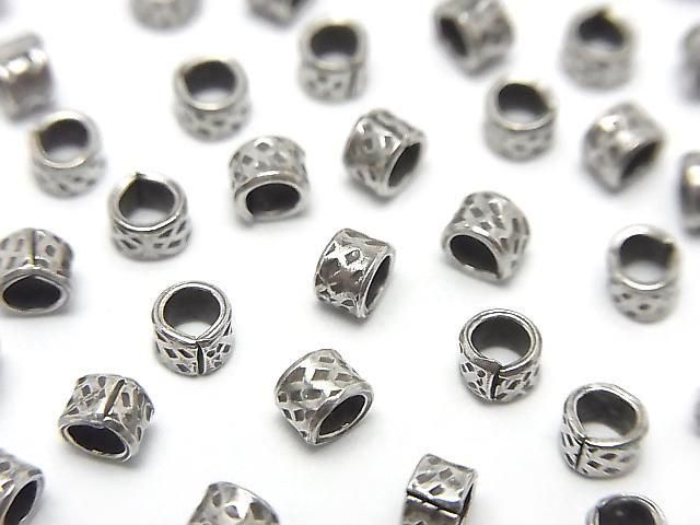 Karen Silver Patterned Rondelle 3x3x2.5mm 10pcs