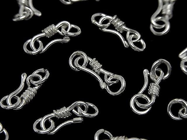 Silver 925 U-Hook with Jump Ring 11x5.5mm White Silver 2pcs