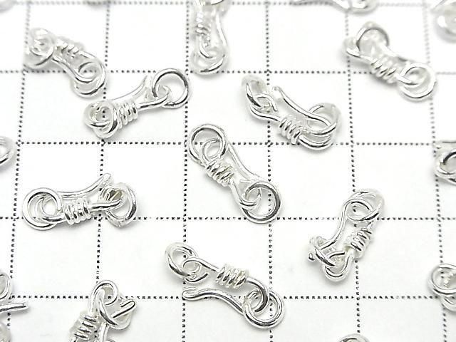 Silver 925 U-Hook with Jump Ring 11x5.5mm White Silver 2pcs
