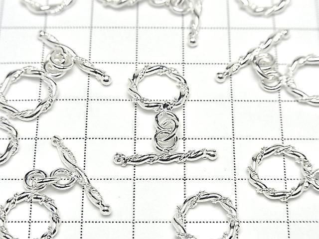 Copper Toggle 13mm Twist Silver Coated (4 pairs)