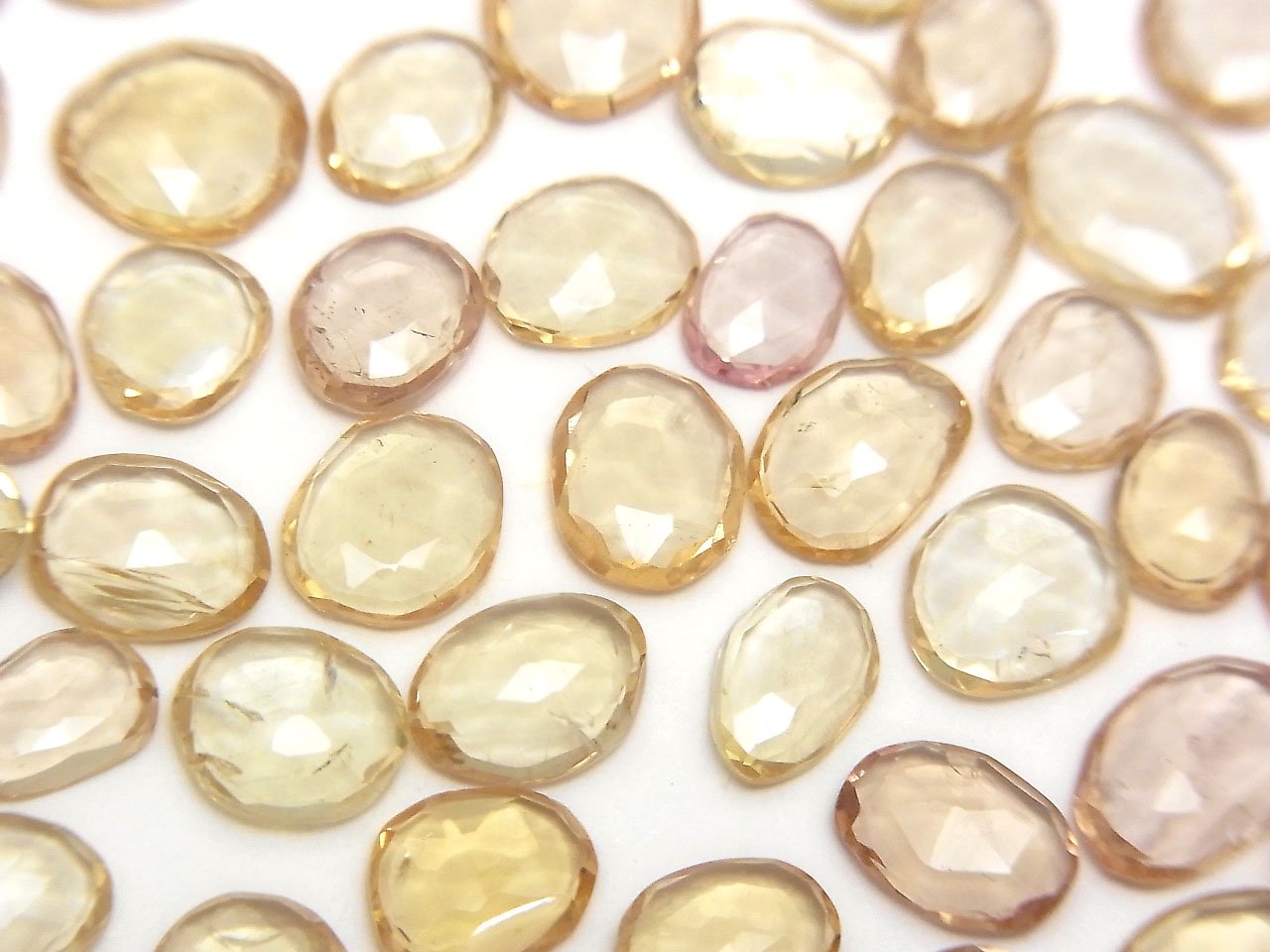 High Quality Imperial Topaz AAA- Undrilled Freeform Single Sided Rose Cut 5pcs