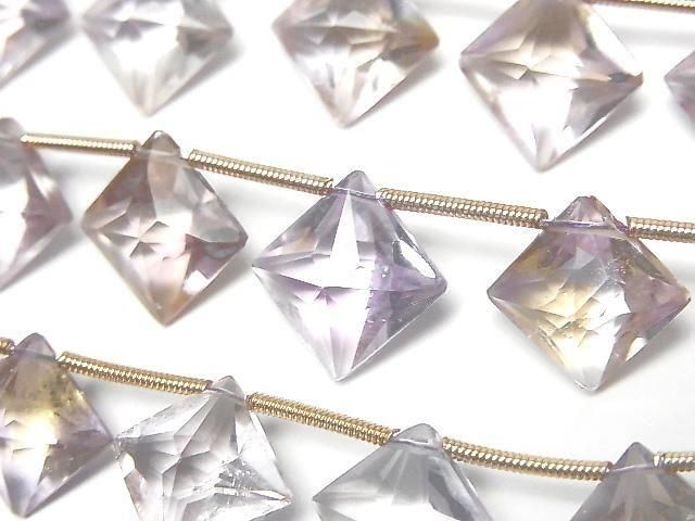 Amethyst x Citrin AA++ Diamantform 1Strang Perlen (10 Stück)