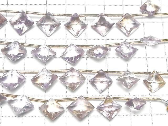 Amethyst x Citrin AA++ Diamantform 1Strang Perlen (10 Stück)