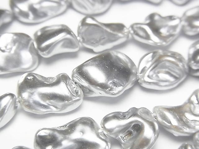 Coquillage Perle Pépites Argent 10-15mm 1 fil de perles (environ 15 pouces/38 cm)