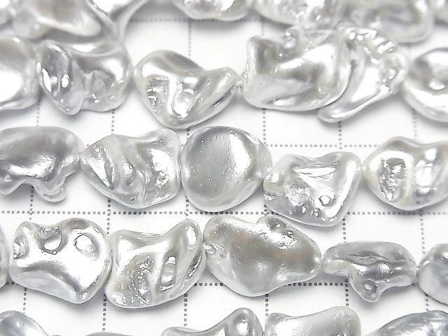 Coquillage Perle Pépites Argent 10-15mm 1 fil de perles (environ 15 pouces/38 cm)