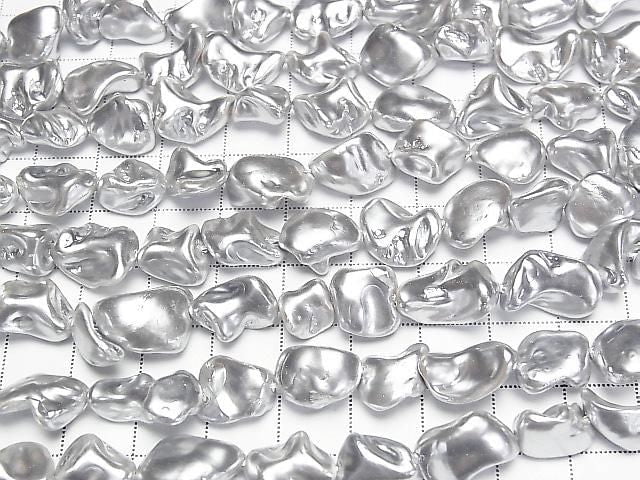 Shell Pearl Silver Nuggets 10-15mm 1strand beads (approx. 15 inches/38 cm)