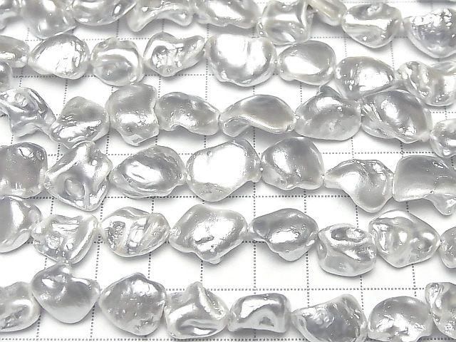 Coquillage Perle Pépites Argent 10-15mm 1 fil de perles (environ 15 pouces/38 cm)