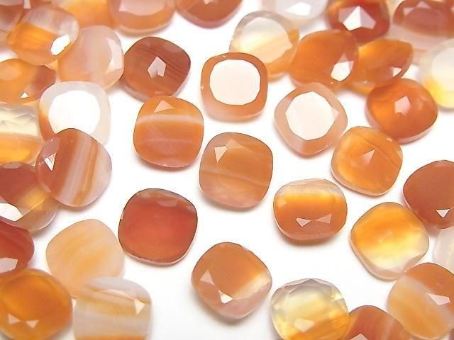 Gemischte Karneol Lose Steine Quadrat Facettiert 8x8mm 5 Stück