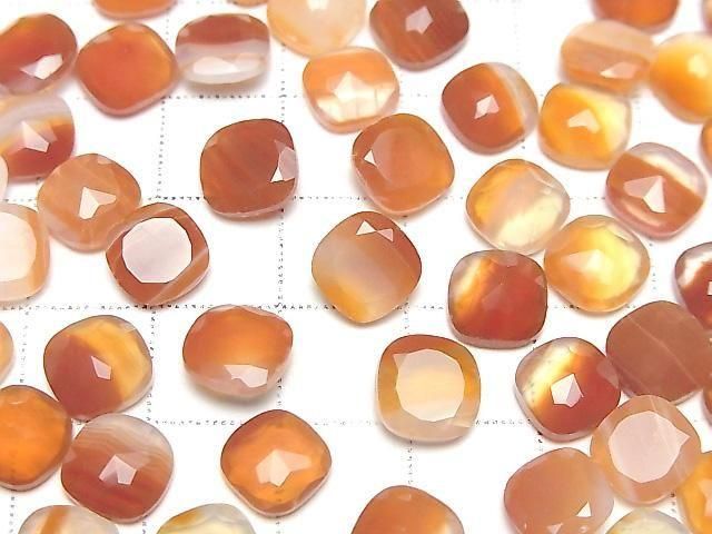 Gemischte Karneol Lose Steine Quadrat Facettiert 8x8mm 5 Stück